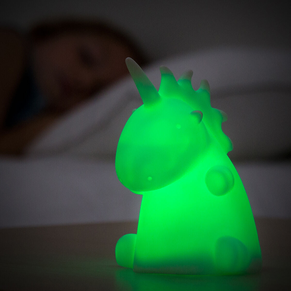 Eenhoorn nachtlampje LED voor kinderen, multicolor, 13 cm