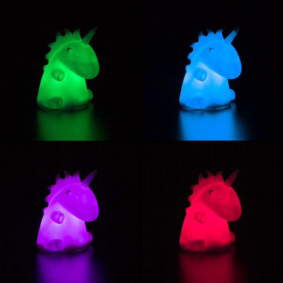 Eenhoorn nachtlampje LED voor kinderen, multicolor, 13 cm