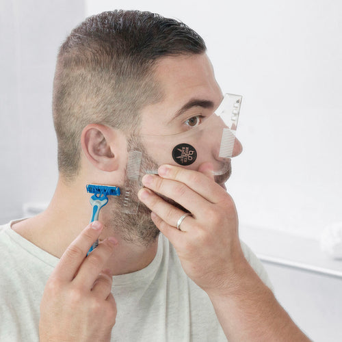 Baard scheersjabloon voor symmetrisch trimmen, transparant polycarbonaat