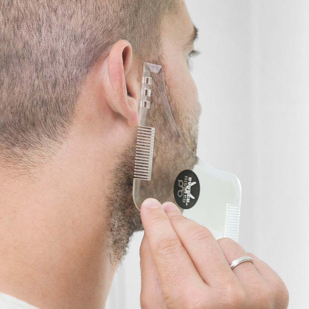 Baard scheersjabloon voor symmetrisch trimmen, transparant polycarbonaat