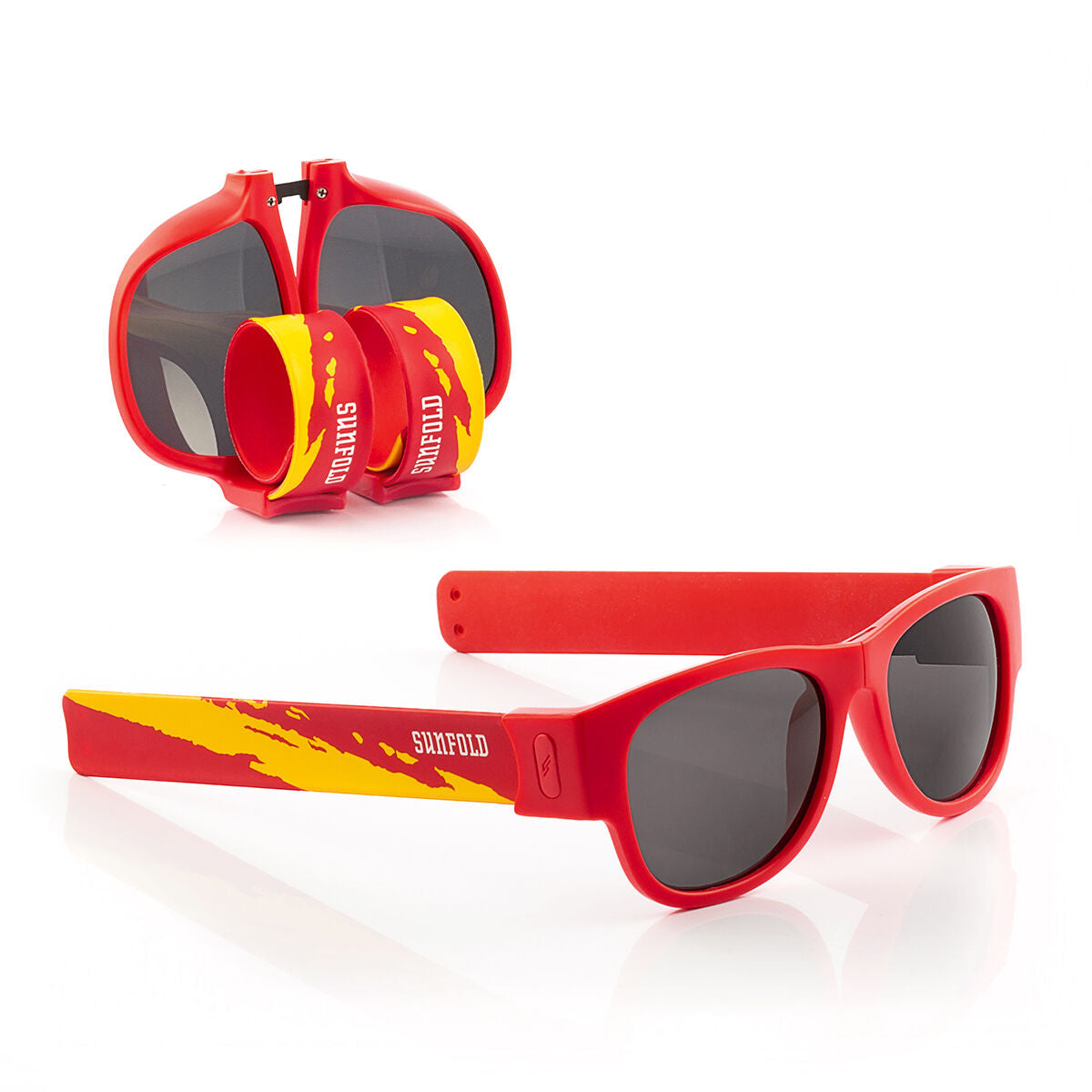 Oprolbare zonnebril rood, gepolariseerd, UV400 bescherming