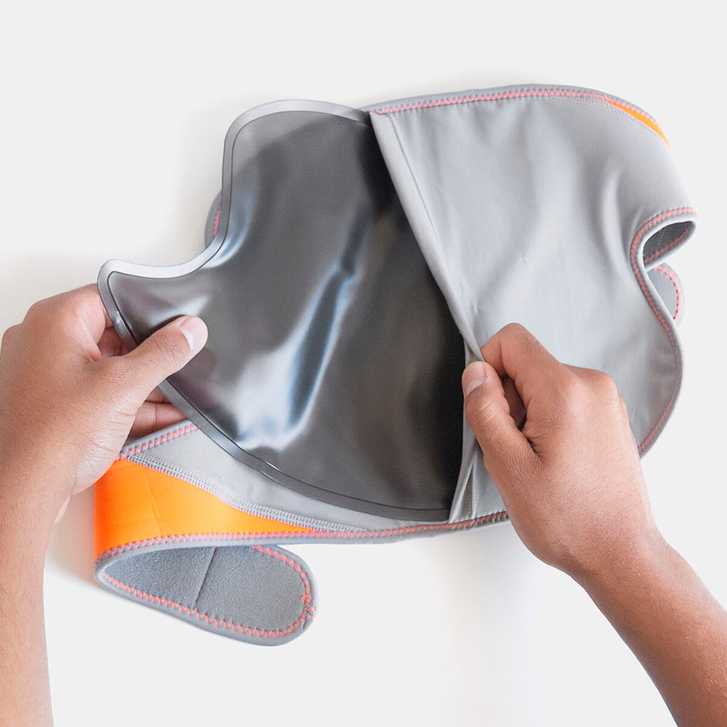 Kniebrace met gelpack, warmte- en koude-effect, grijs, verstelbaar