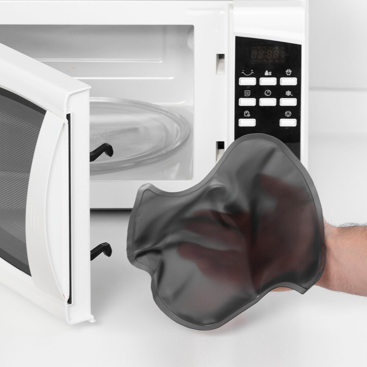Kniebrace met gelpack, warmte- en koude-effect, grijs, verstelbaar