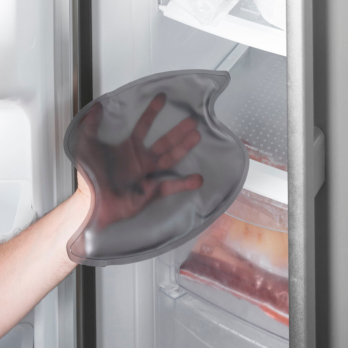 Kniebrace met gelpack, warmte- en koude-effect, grijs, verstelbaar