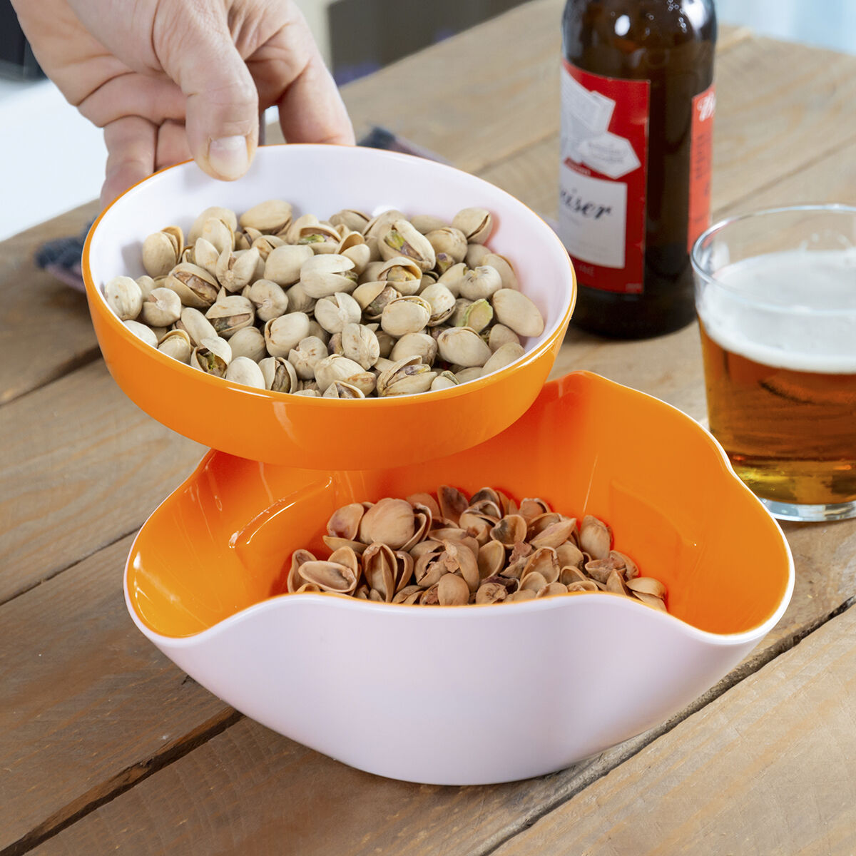 Aperitiefschaaltjes 2-in-1 set, 2 onderdelen, stapelbaar