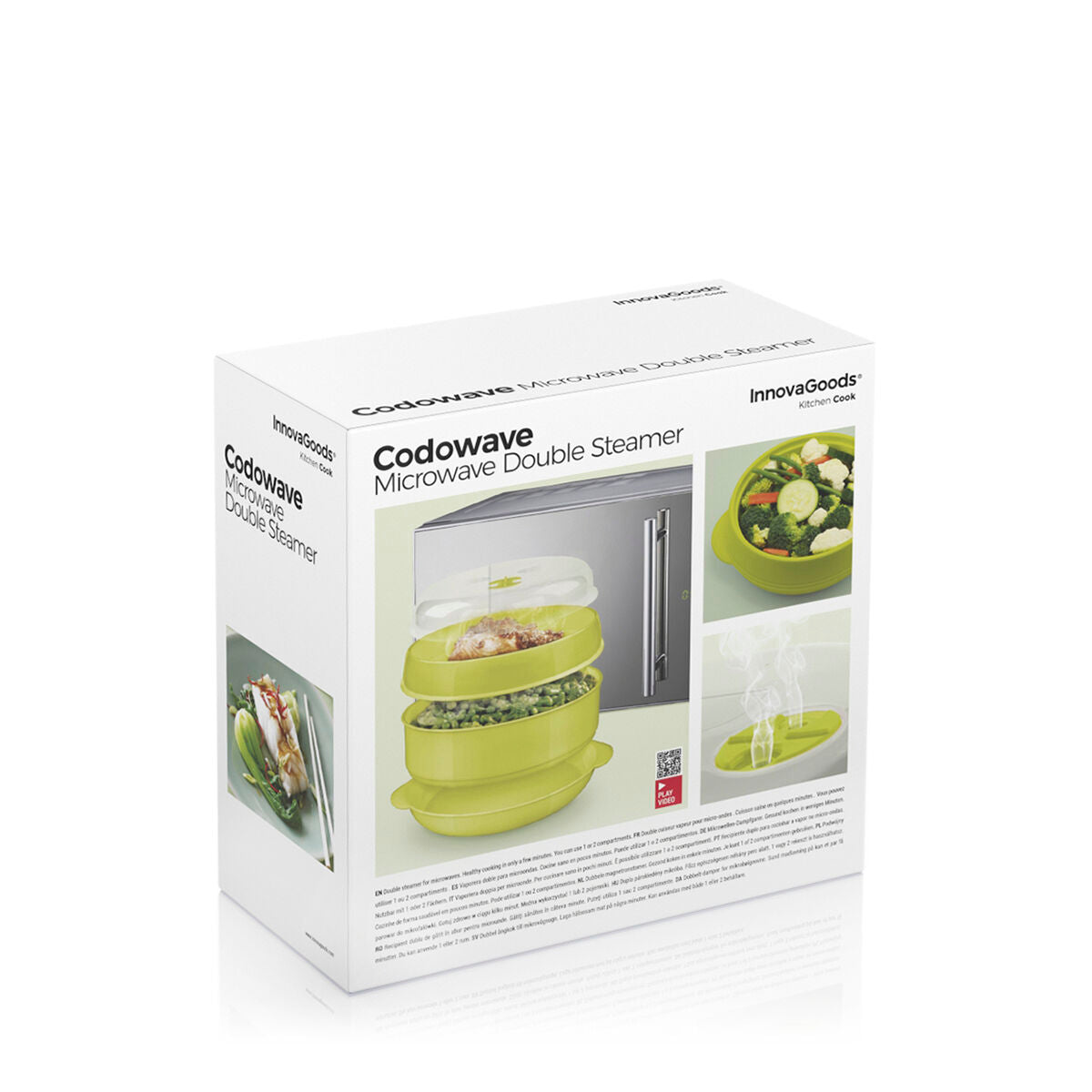 Dubbele magnetron-steamer met 2 compartimenten, limoengroen