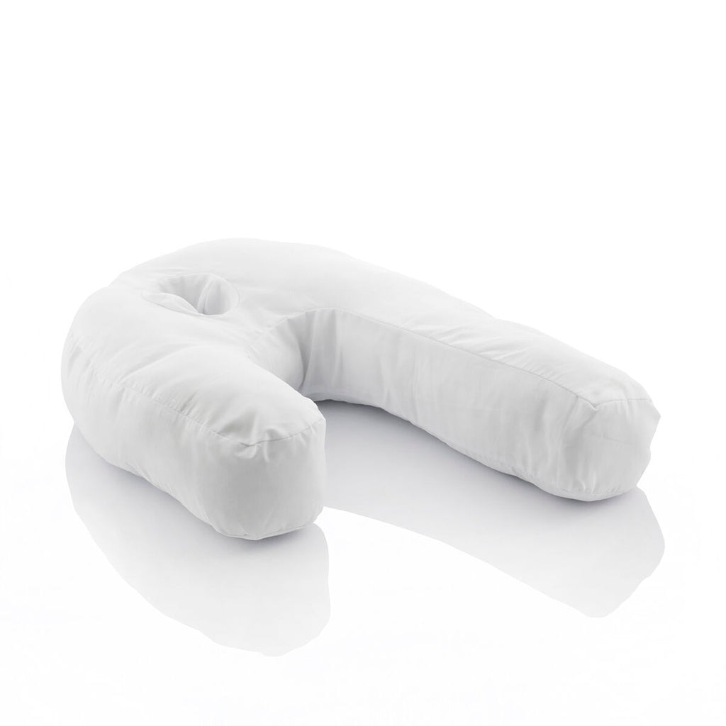 Ergonomisch U-vormig zijslaapkussen wit, katoen/polyester 39x57x14 cm