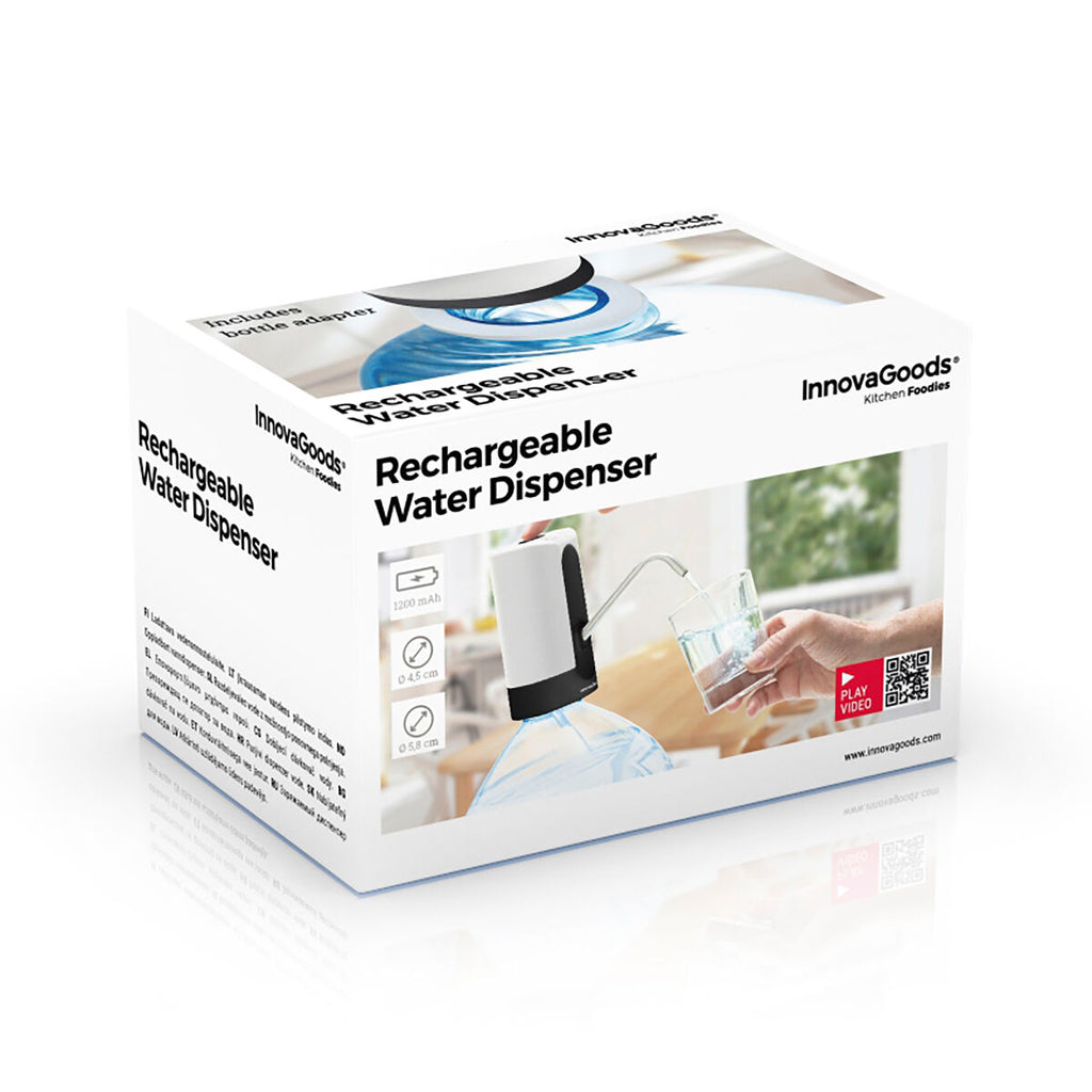 Automatische oplaadbare waterdispenser, geschikt voor flessen tot 20 liter, wit
