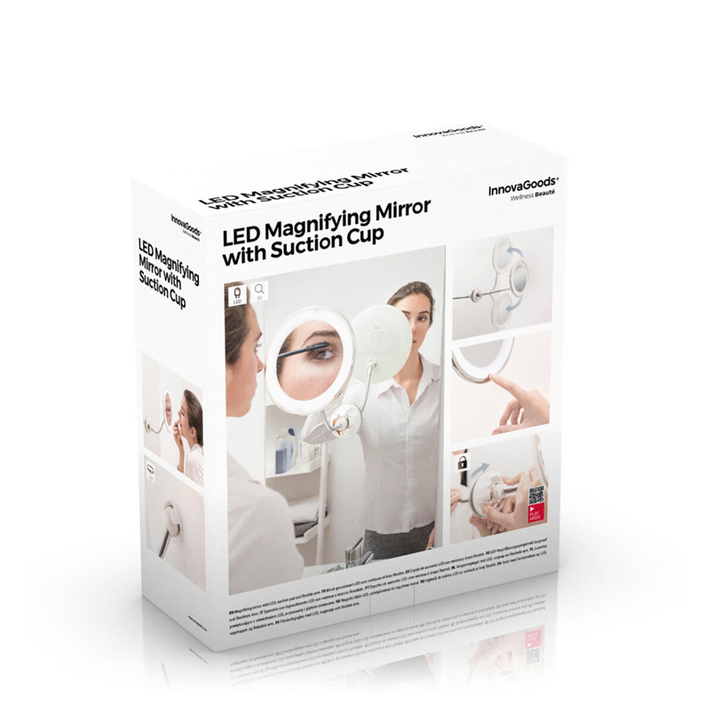 LED vergrotende spiegel met flexibele arm en zuignap, x5 vergroting