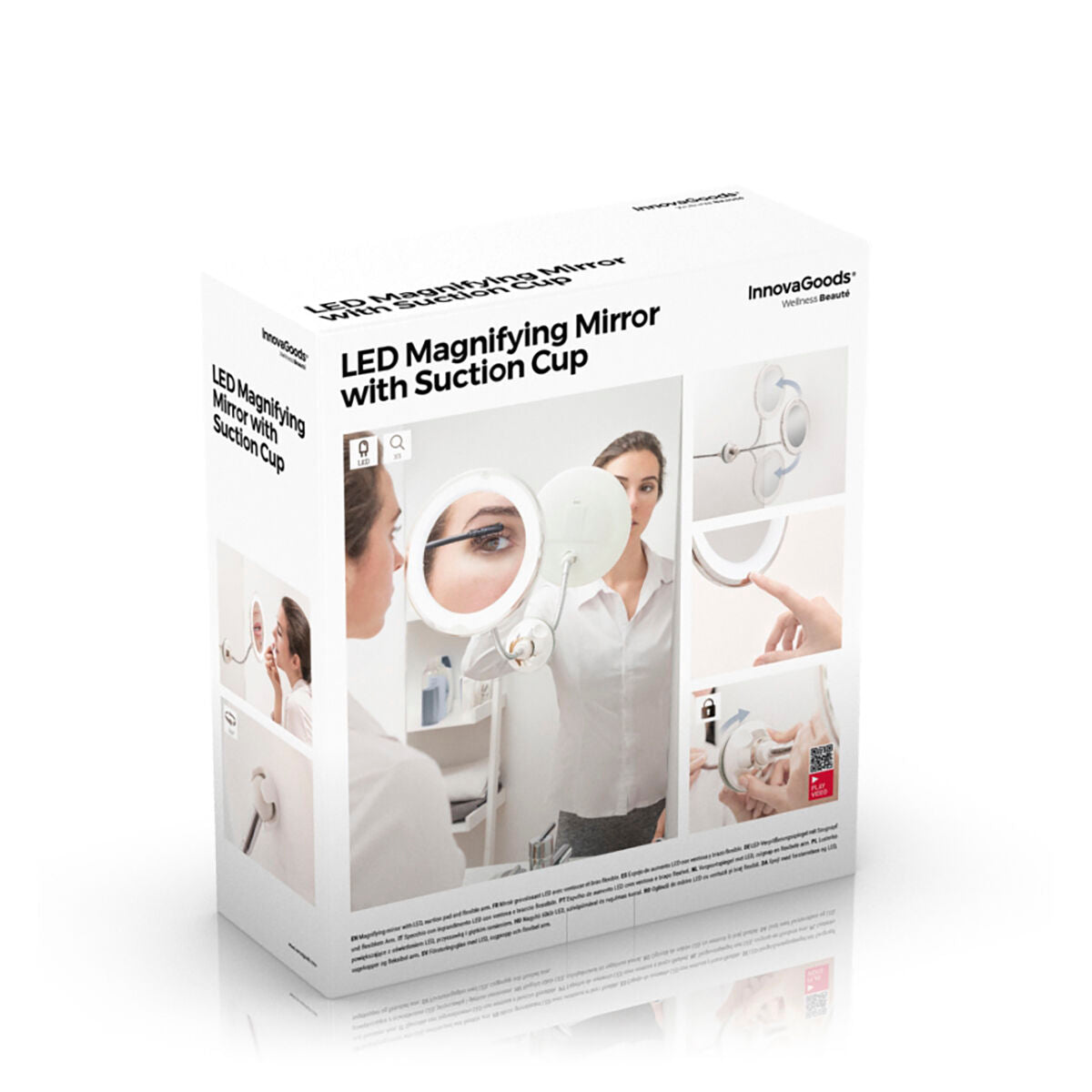 LED vergrotende spiegel met flexibele arm en zuignap, x5 vergroting