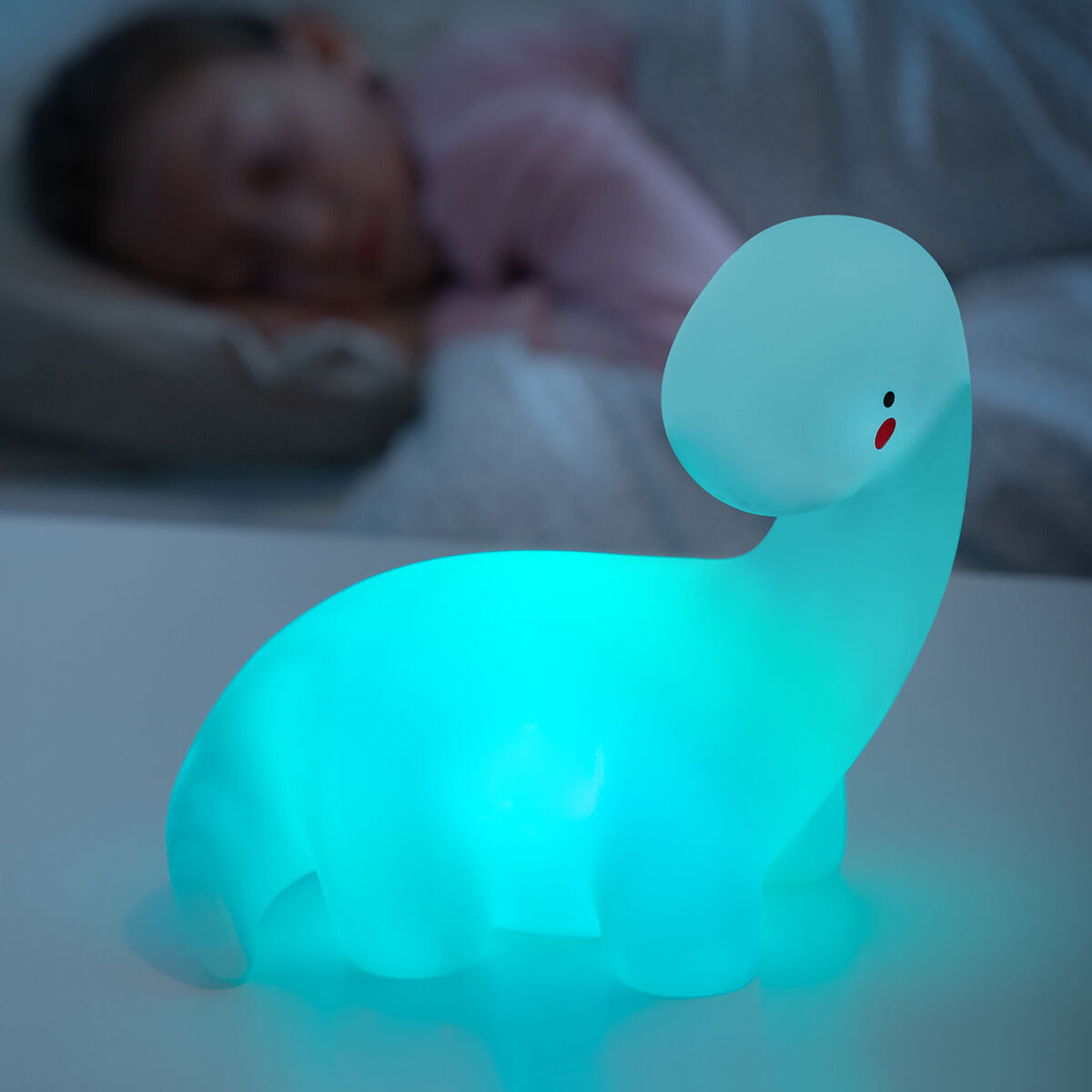 Dinosaurus LED-nachtlampje voor kinderen, multicolor, vinyl