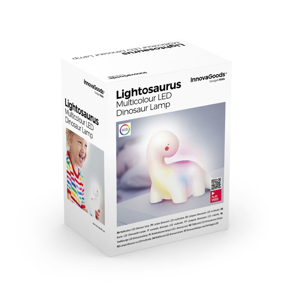 Dinosaurus LED-nachtlampje voor kinderen, multicolor, vinyl