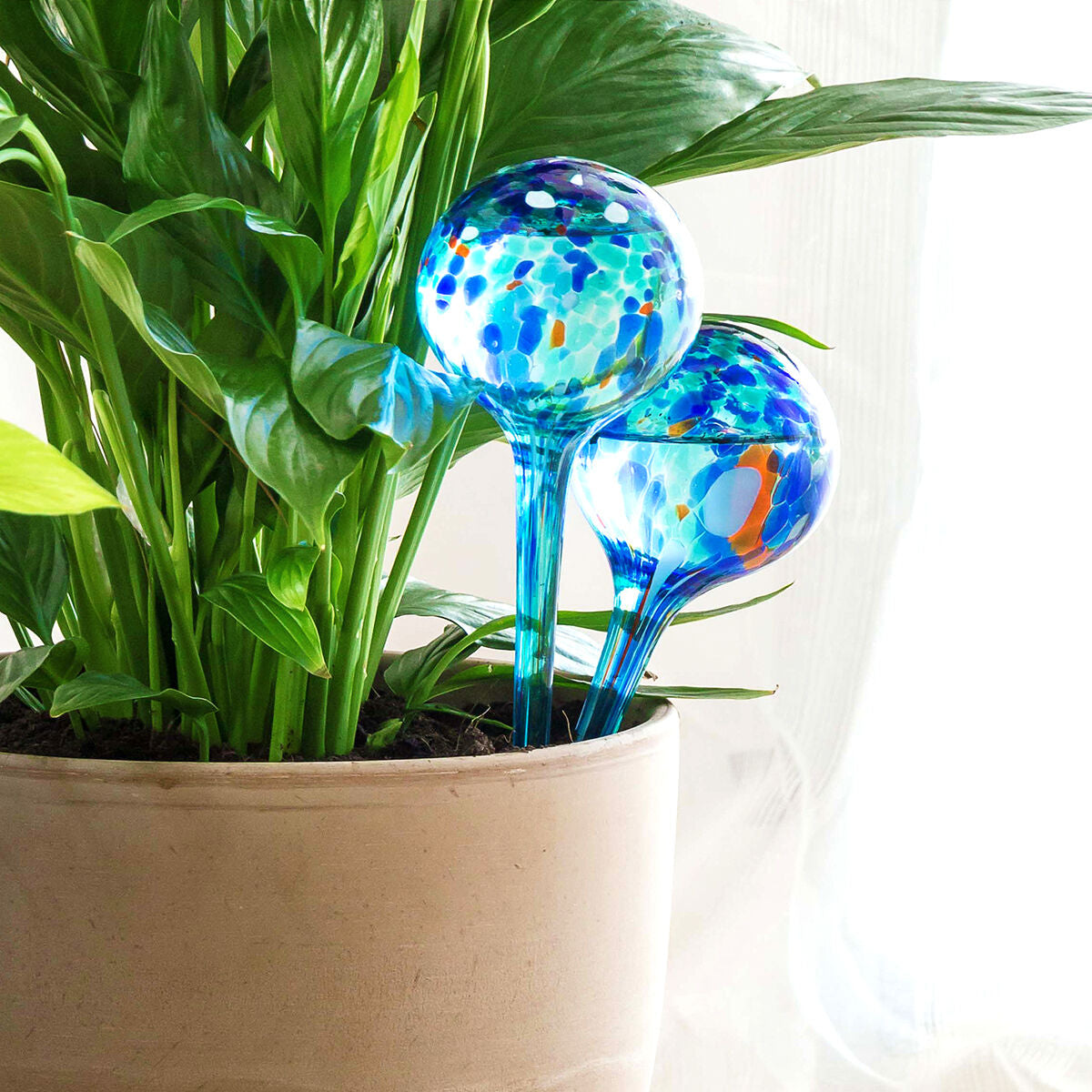 Automatische irrigatieballonnen van glas, 2 stuks, 350 ml, blauw