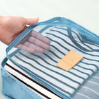 Set organiserende zakken voor koffers, 6-delig, polyester, blauw