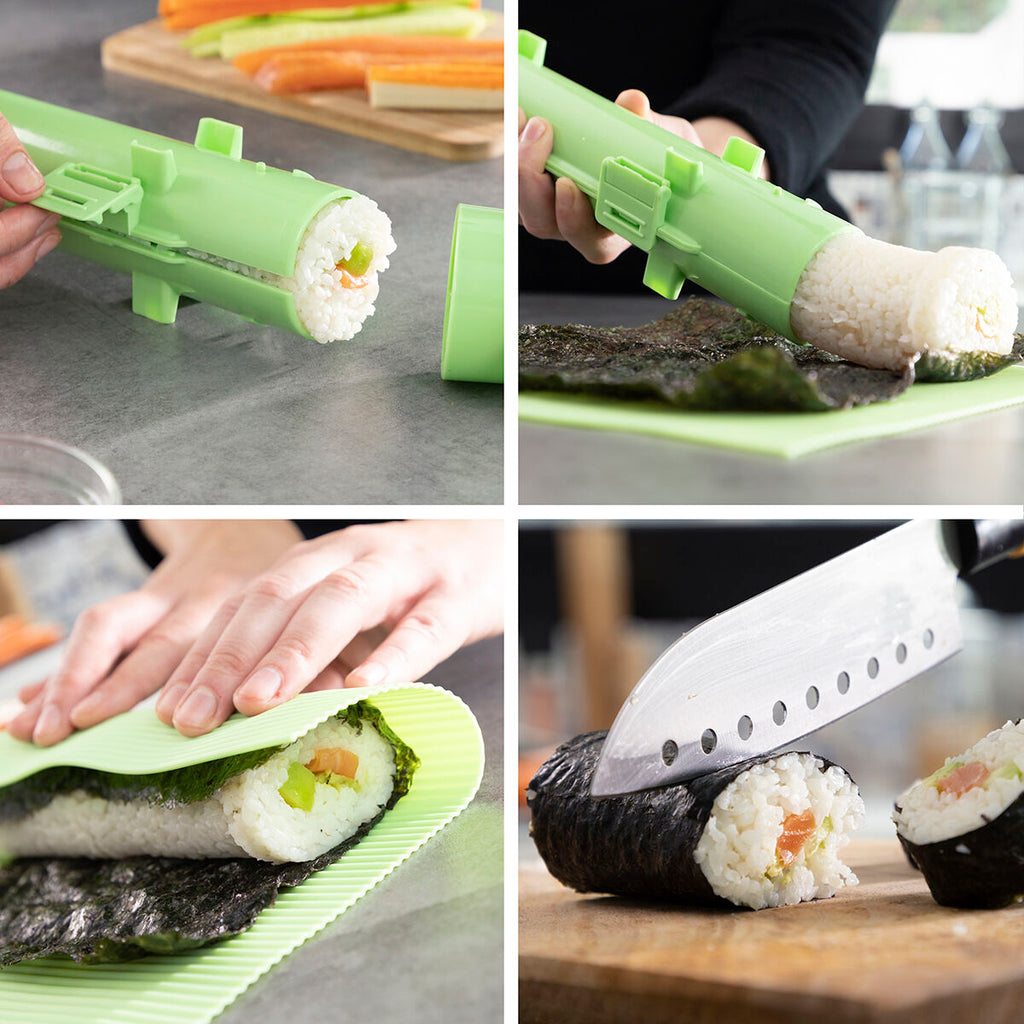 Sushi-set 3-delig met rijstvorm, lepel en mat, siliconen, BPA-vrij
