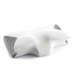 Visco-elastisch nekkussen met ergonomische contouren, wit/grijs