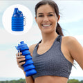 Opvouwbare siliconen fles 500 ml, blauw, BPA-vrij