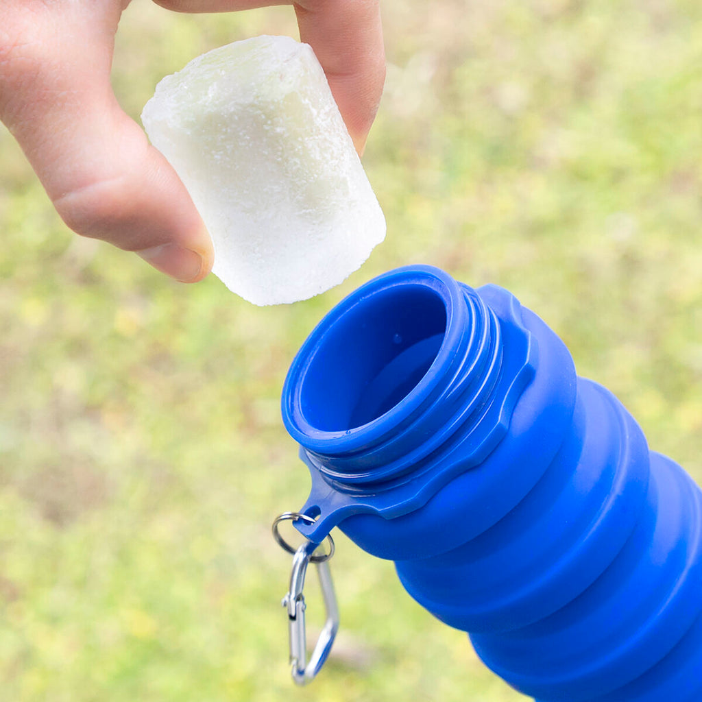 Opvouwbare siliconen fles 500 ml, blauw, BPA-vrij