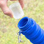 Opvouwbare siliconen fles 500 ml, blauw, BPA-vrij