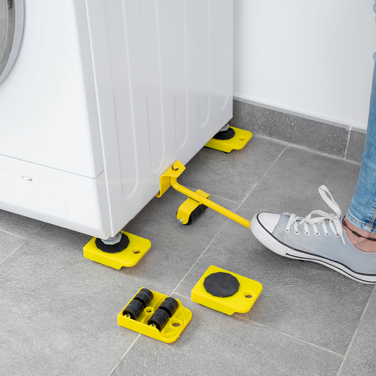 Til- en verplaatshulp voor meubels, 5-delig, met wieltjes en hefboom