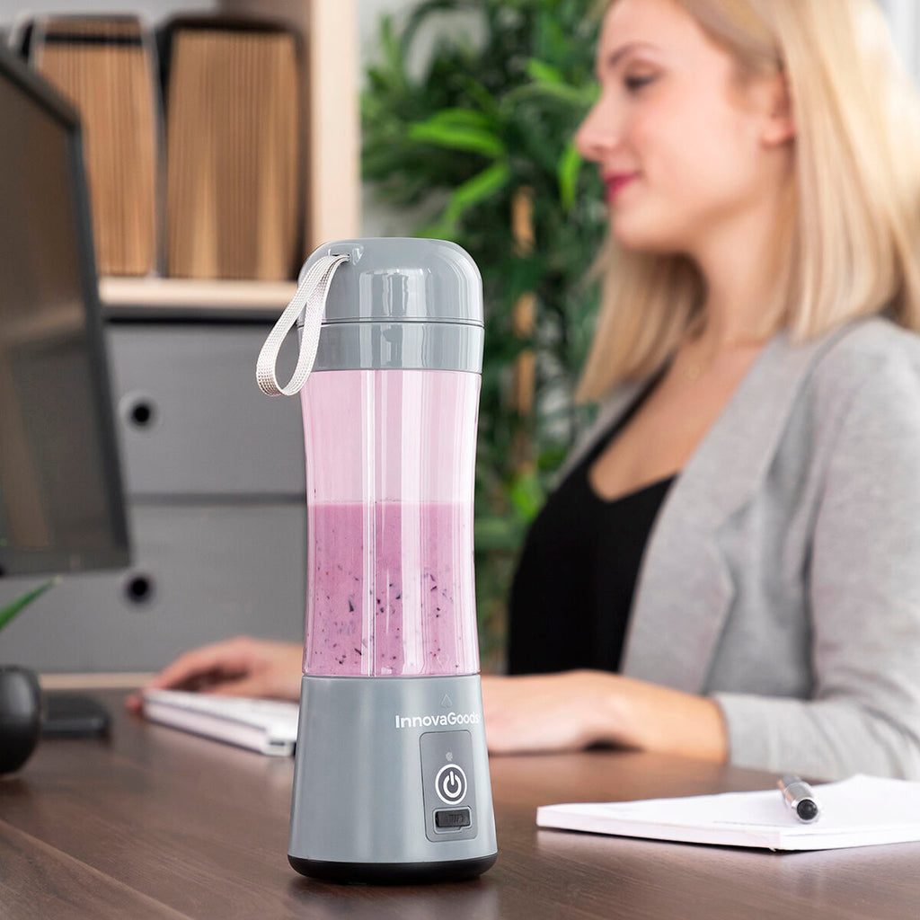 Draagbare oplaadbare mini blender 380 ml met 4 messen USB