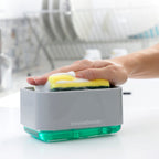 2-in-1 zeepdispenser met sponshouder voor aanrecht, 330 ml