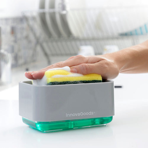 2-in-1 zeepdispenser met sponshouder voor aanrecht, 330 ml
