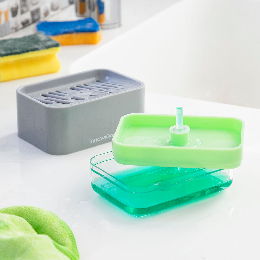 2-in-1 zeepdispenser met sponshouder voor aanrecht, 330 ml