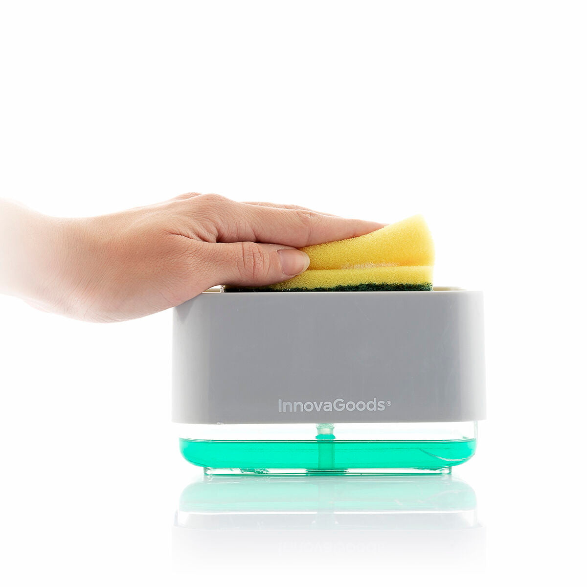 2-in-1 zeepdispenser met sponshouder voor aanrecht, 330 ml