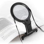 Handsfree vergrootglas met ledverlichting, 2x en 5x vergroting, zwart