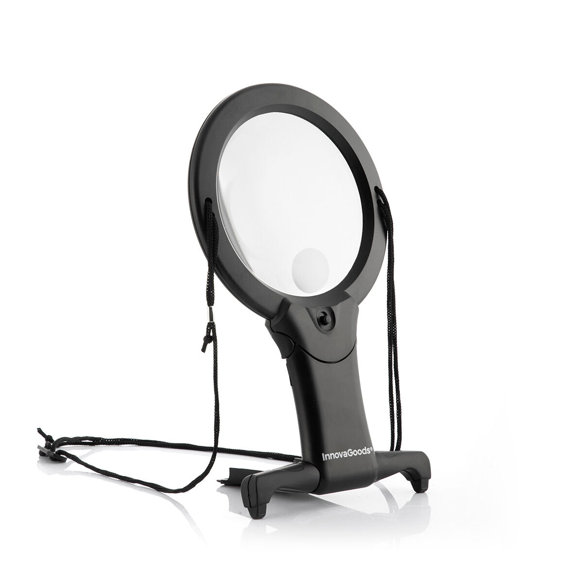 Handsfree vergrootglas met ledverlichting, 2x en 5x vergroting, zwart