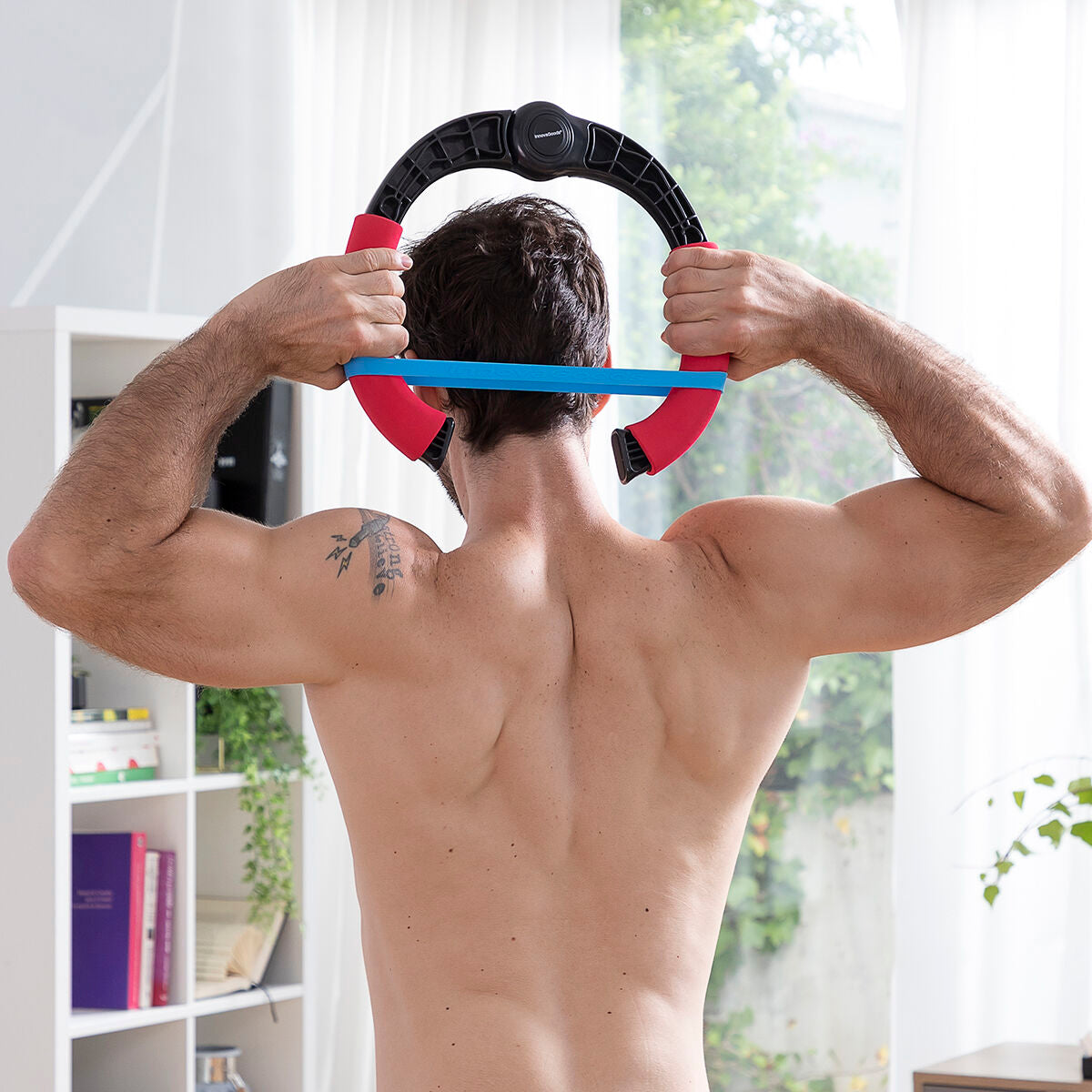Aanpasbare armtrainer met weerstandsbanden en trainingsgids