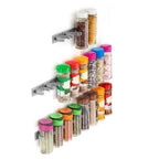 Zelfklevend kruidenrek, deelbaar, 20 kruidenpotjes, grijs PVC