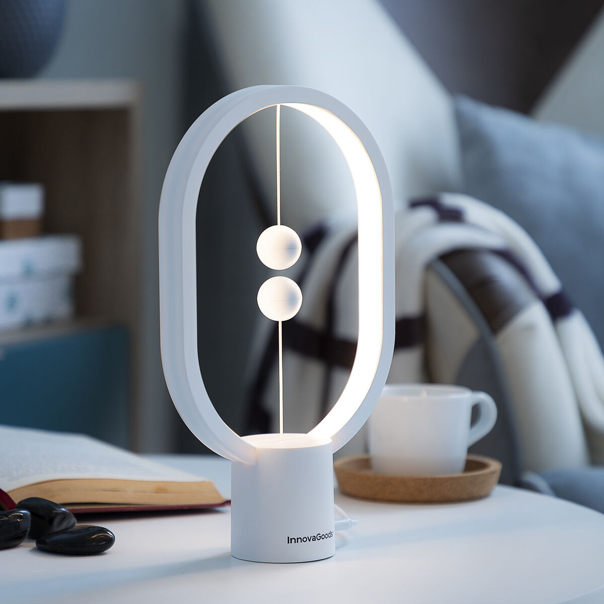 Balanslamp met magnetische schakelaar - LED tafellamp wit ABS
