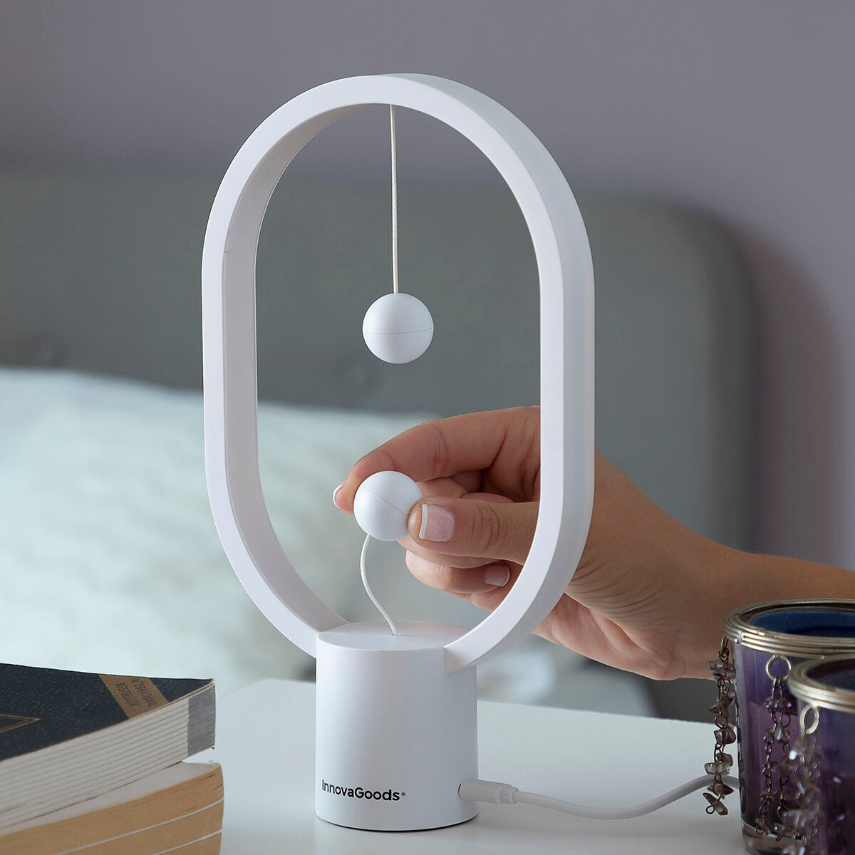 Balanslamp met magnetische schakelaar - LED tafellamp wit ABS