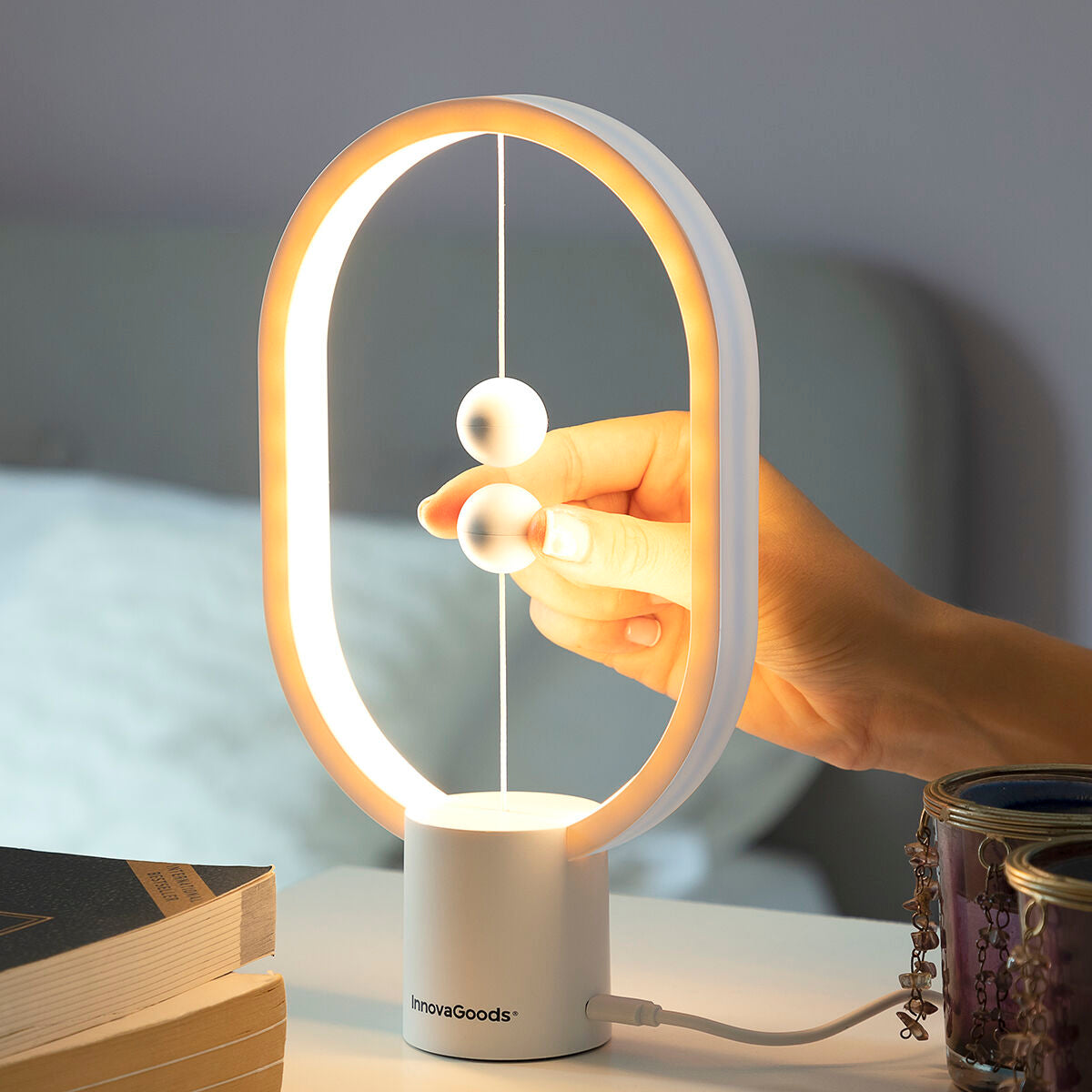 Balanslamp met magnetische schakelaar - LED tafellamp wit ABS