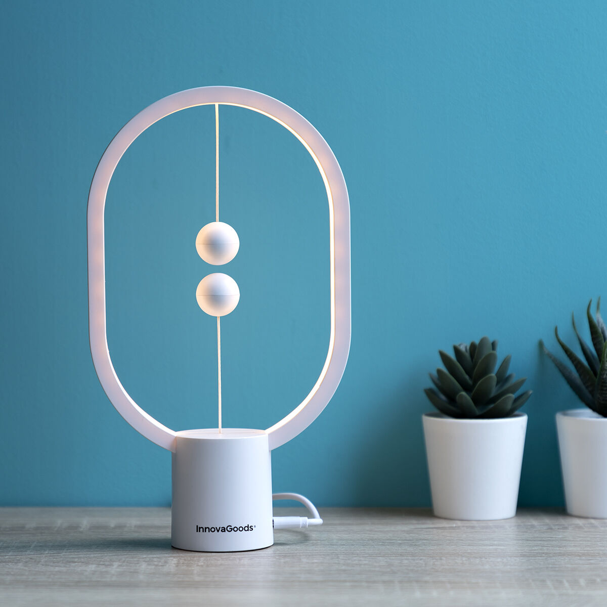 Balanslamp met magnetische schakelaar - LED tafellamp wit ABS