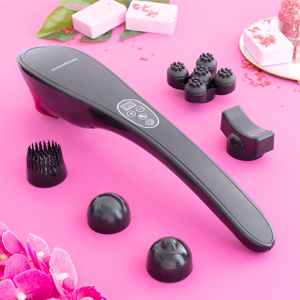 Oplaadbare handmassager met infrarood, 5 koppen, 12 standen