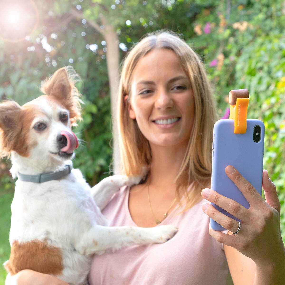 Selfieclip voor huisdieren, siliconen knijperclip smartphone en tablet