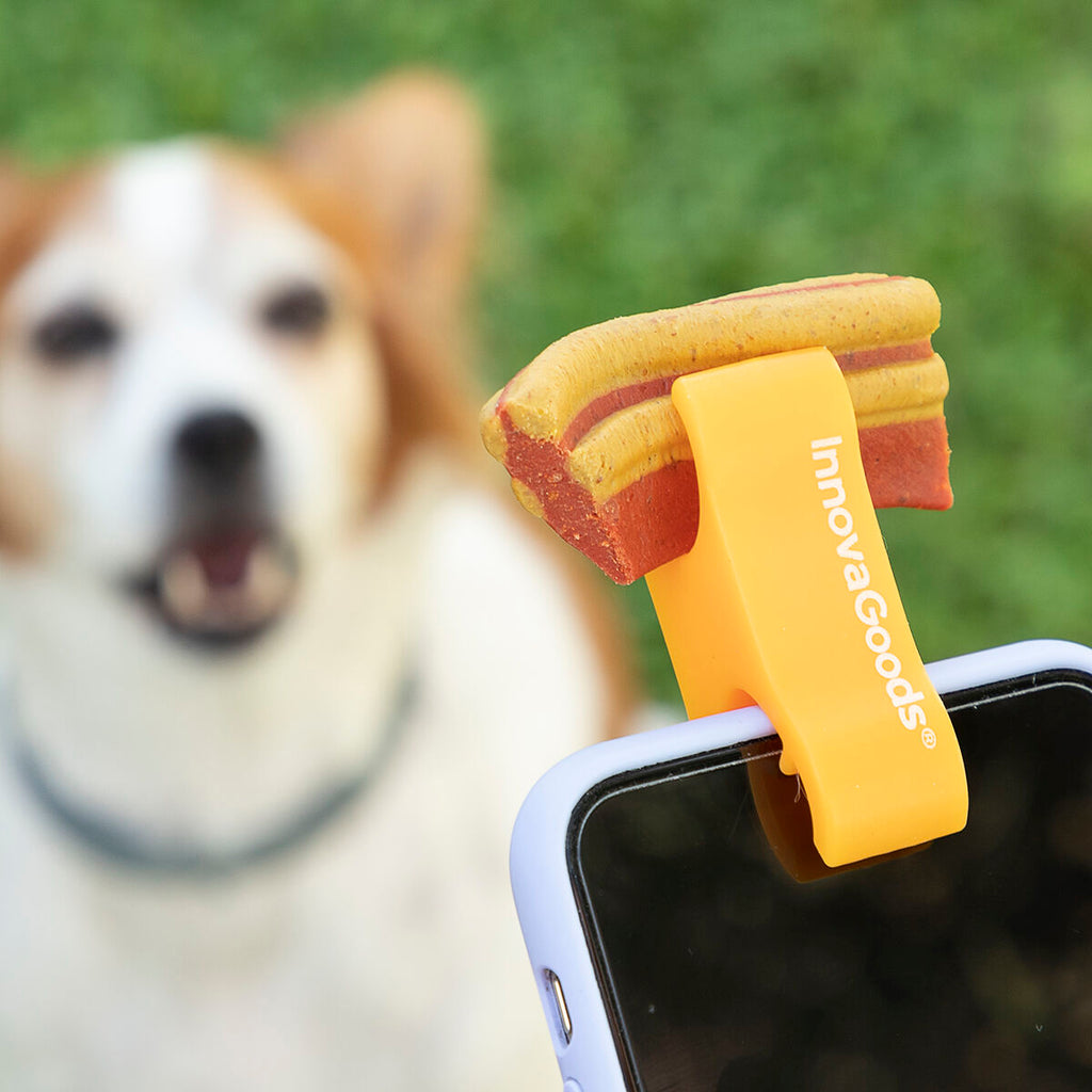 Selfieclip voor huisdieren, siliconen knijperclip smartphone en tablet