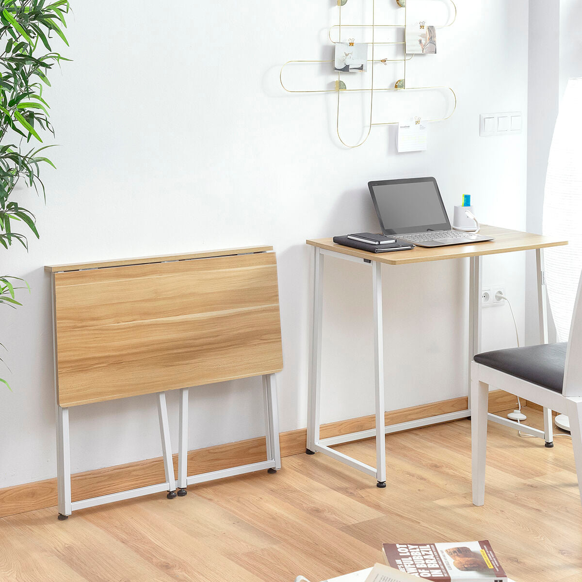 Inklapbare tafel opvouwbaar bureau MDF hout 80x87 cm