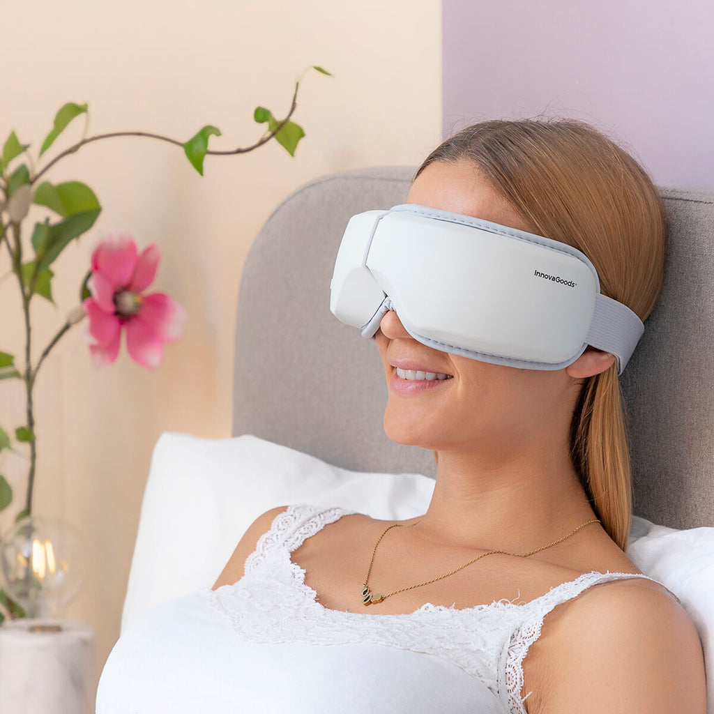 Oogmassager 4-in-1 met luchtcompressie, warmte en Bluetooth, grijs