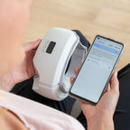 Oogmassager 4-in-1 met luchtcompressie, warmte en Bluetooth, grijs