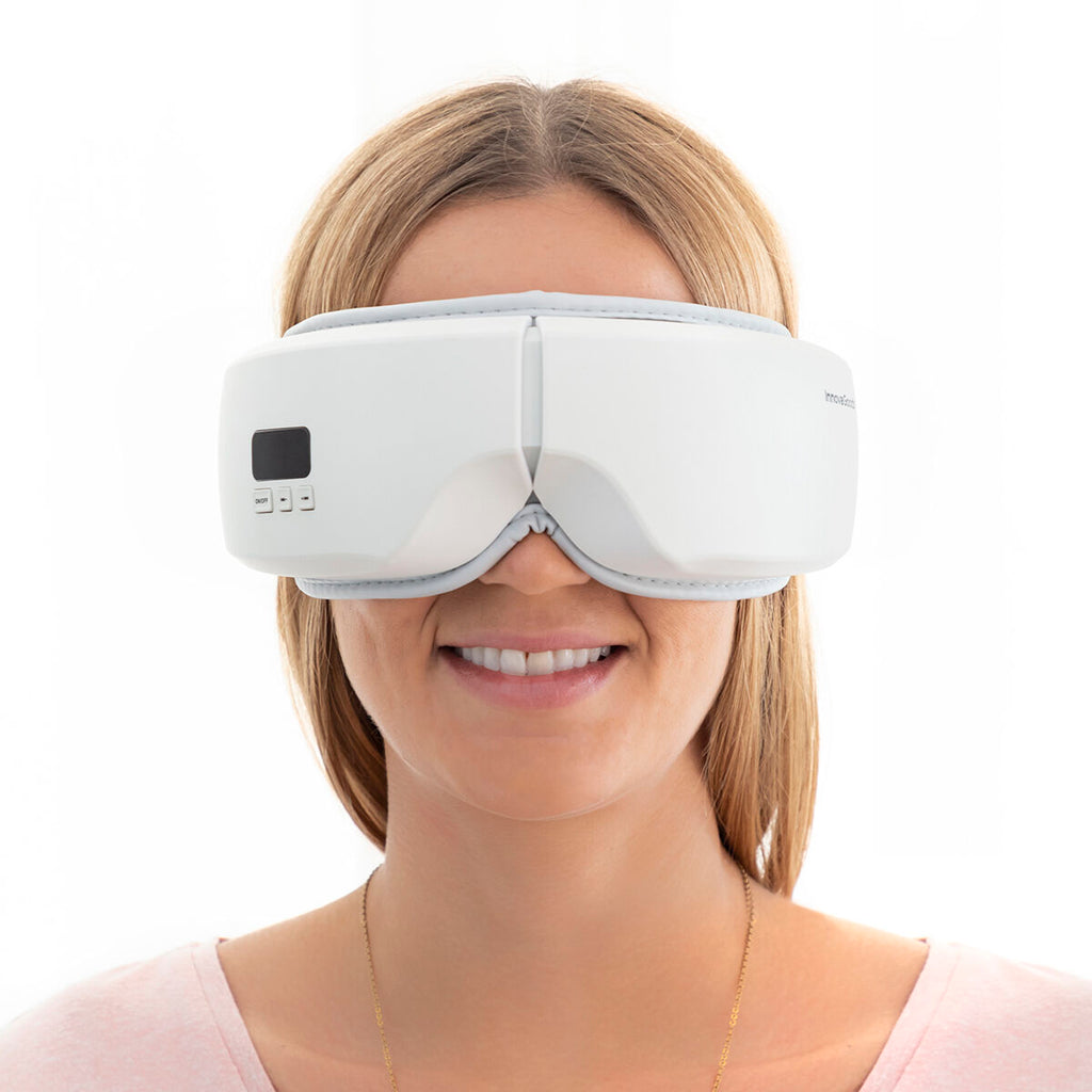 Oogmassager 4-in-1 met luchtcompressie, warmte en Bluetooth, grijs