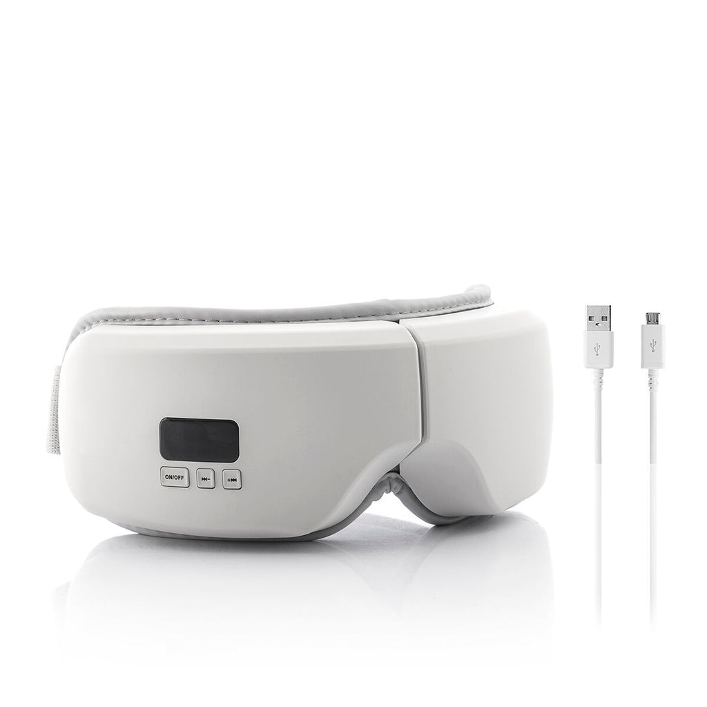 Oogmassager 4-in-1 met luchtcompressie, warmte en Bluetooth, grijs