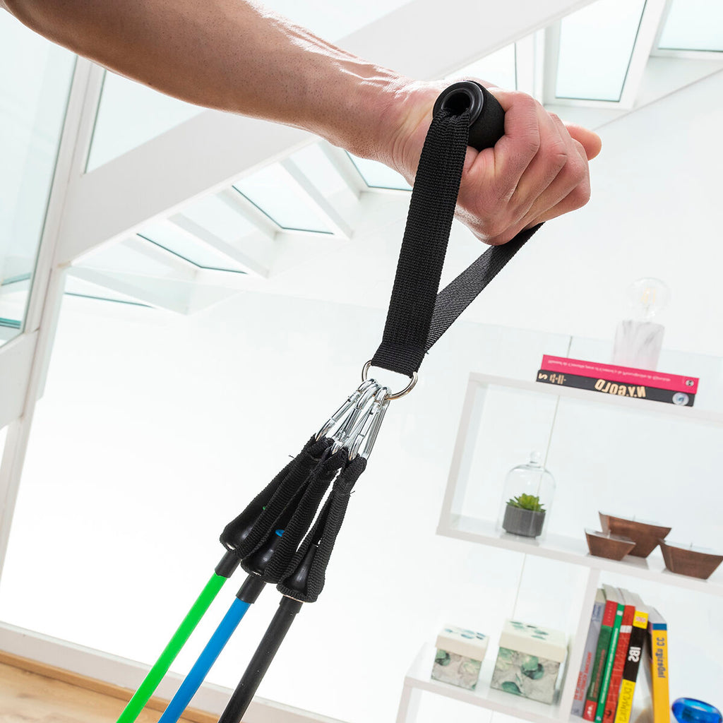 Set weerstandsbanden 3 stuks met accessoires en oefeningengids