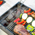 Opvouwbare draagbare houtskoolbarbecue, ijzer, zwart, voor 2 personen