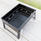 Opvouwbare draagbare houtskoolbarbecue, ijzer, zwart, voor 2 personen