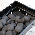 Opvouwbare draagbare houtskoolbarbecue, ijzer, zwart, voor 2 personen