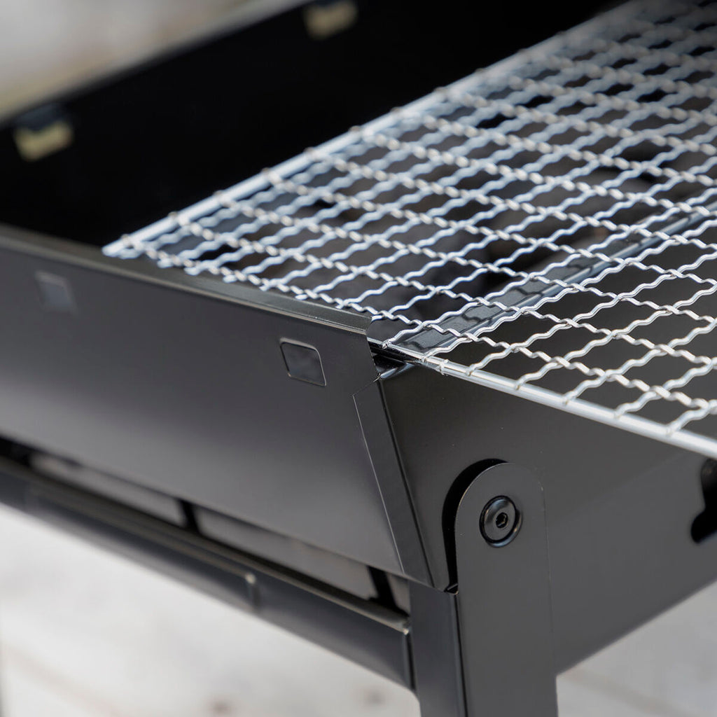Opvouwbare draagbare houtskoolbarbecue, ijzer, zwart, voor 2 personen